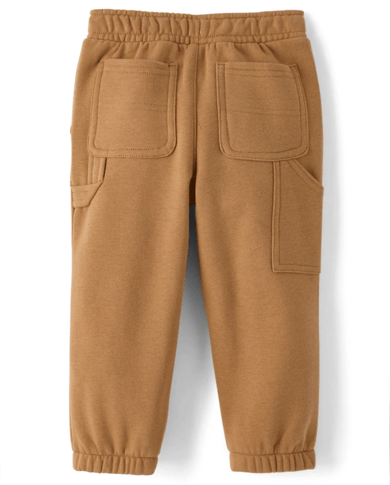 Baby And Toddler Boys Premium Fleece Carpenter Jogger Pants