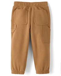 Baby And Toddler Boys Premium Fleece Carpenter Jogger Pants