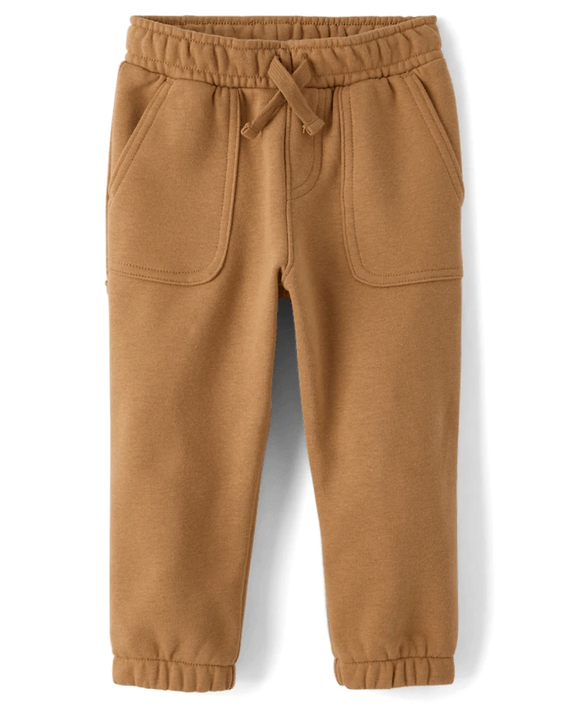 Baby And Toddler Boys Premium Fleece Carpenter Jogger Pants