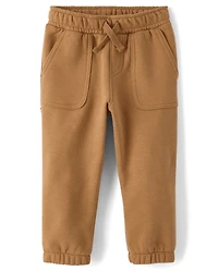 Baby And Toddler Boys Premium Fleece Carpenter Jogger Pants