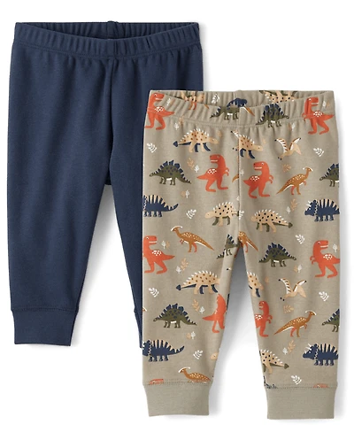 Baby Boys Dino Pants 2-Pack
