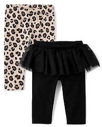 Baby Girls Leopard Tutu Leggings 2-Pack
