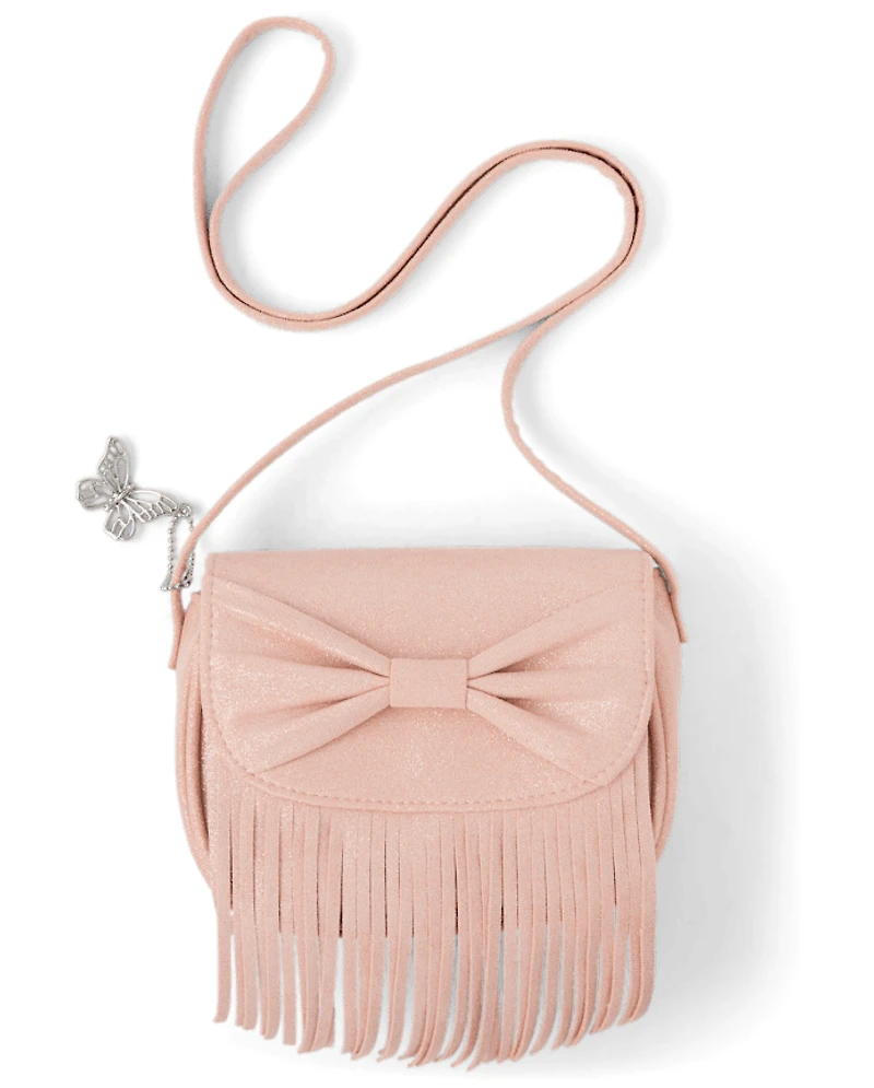 Girls Shimmer Bow Fringe Bag