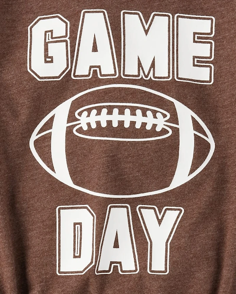Baby Football Game Day Graphic Bubble Bodysuit
