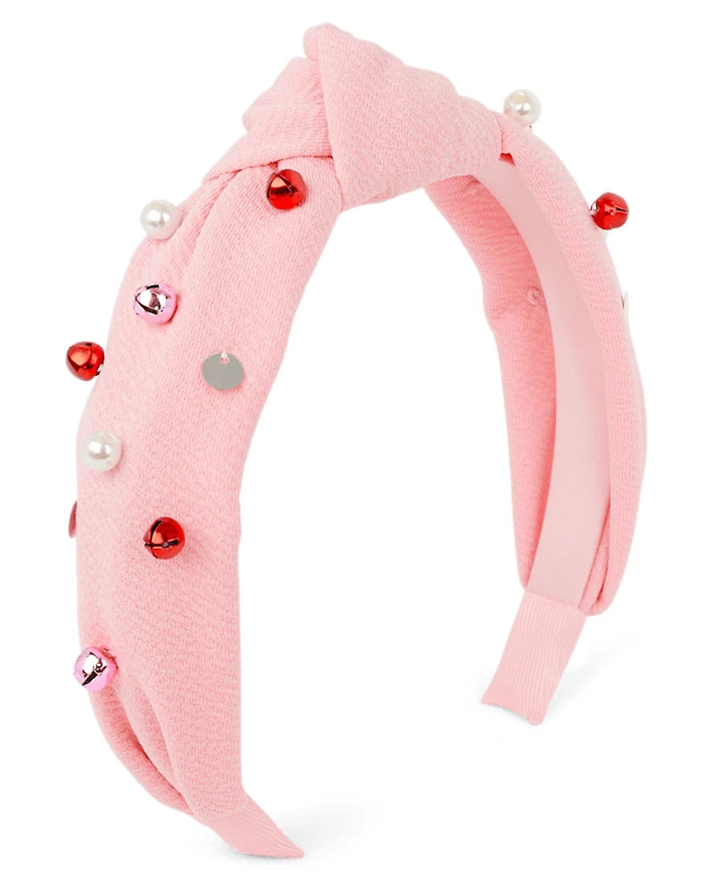 Girls Jingle Bell Top Knot Headband