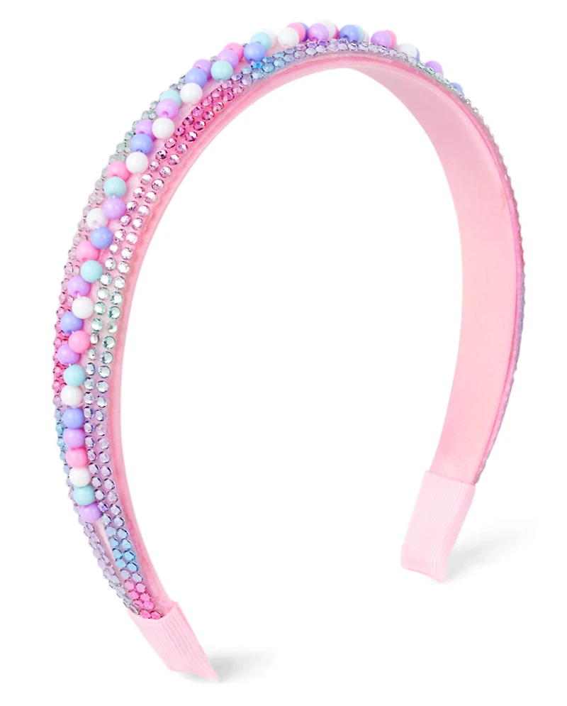 Girls Beaded Rhinestone Headband