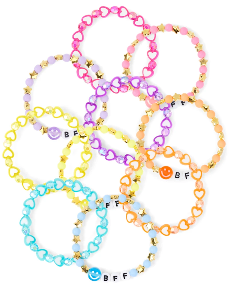 Girls BFF Beaded Bracelet 10-Pack