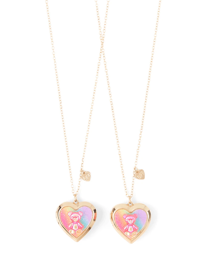 Girls Candy Bear BFF Locket Necklace 2-Pack