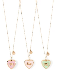 Girls Bow BFF Locket Necklace 3-Pack