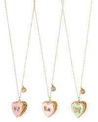 Girls Bow BFF Locket Necklace 3-Pack