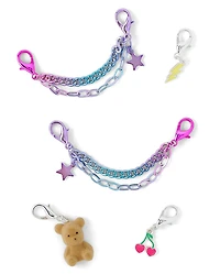 Lot de 5 breloques à lacets en chaîne pour filles