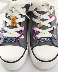 Lot de 5 breloques à lacets en chaîne pour filles