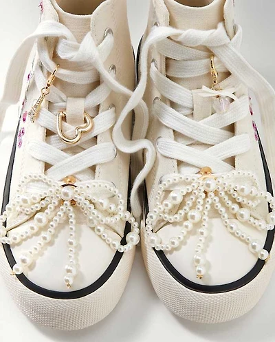 Lot de 5 breloques pour lacets de chaussures en forme de nœud pour fille