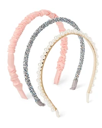 Girls Faux Pearl Headband 3-Pack