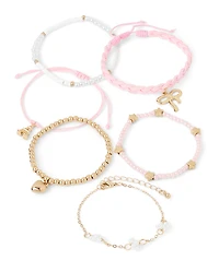 Girls Bow Friendship Bracelet 6-Pack