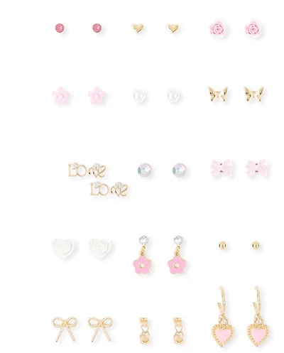Girls Bow Earrings 15-Pack