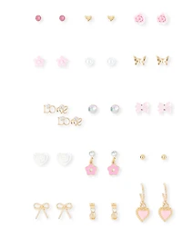 Girls Bow Earrings 15-Pack