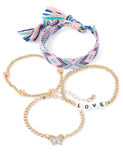 Girls Butterfly Bracelet 4-Pack