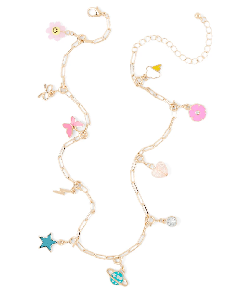 Girls DIY Charm Necklace 11-Piece Set