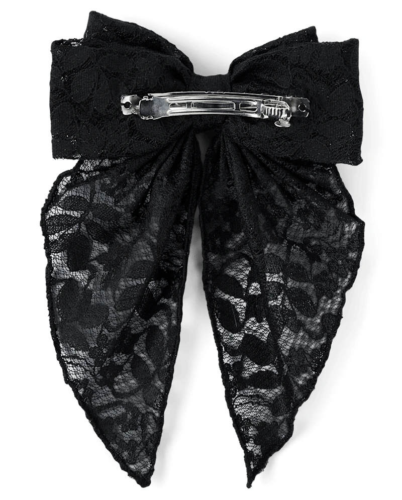Pince à cheveux avec nœud en dentelle pour fille
