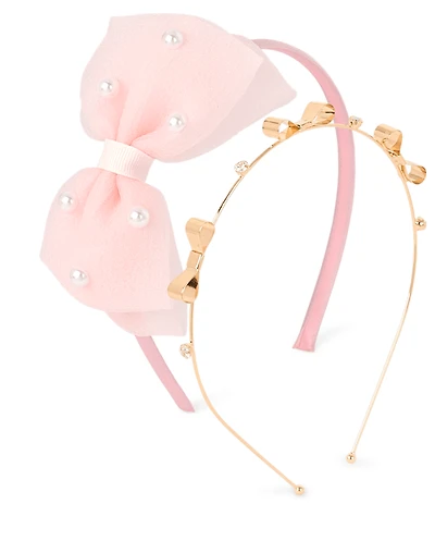 Girls Mesh Bow Headband 2-Pack
