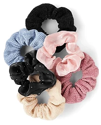 Girls Rhinestone Scrunchie 6-Pack