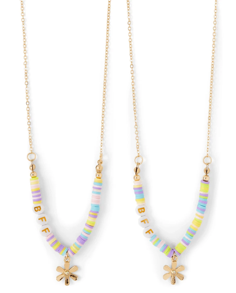 Girls Floral BFF Necklace 2-Pack