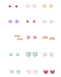 Lot de 15 boucles d'oreilles étoiles pour filles