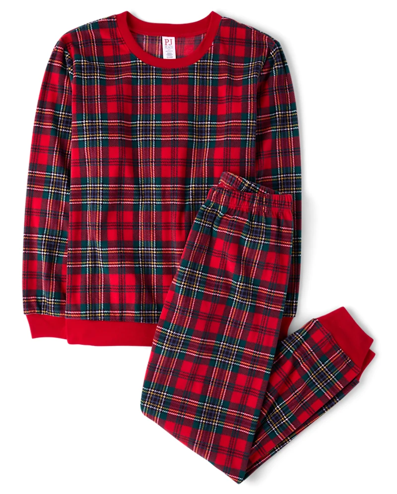 Adult Matching Family Tartan Plaid Microfleece Pajamas