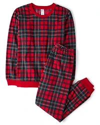 Adult Matching Family Tartan Plaid Microfleece Pajamas