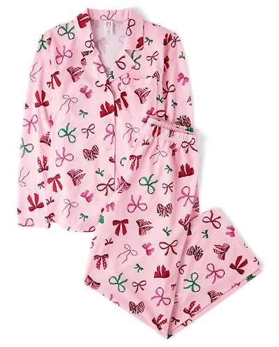 Womens Mommy And Me Holiday Bow Pajamas