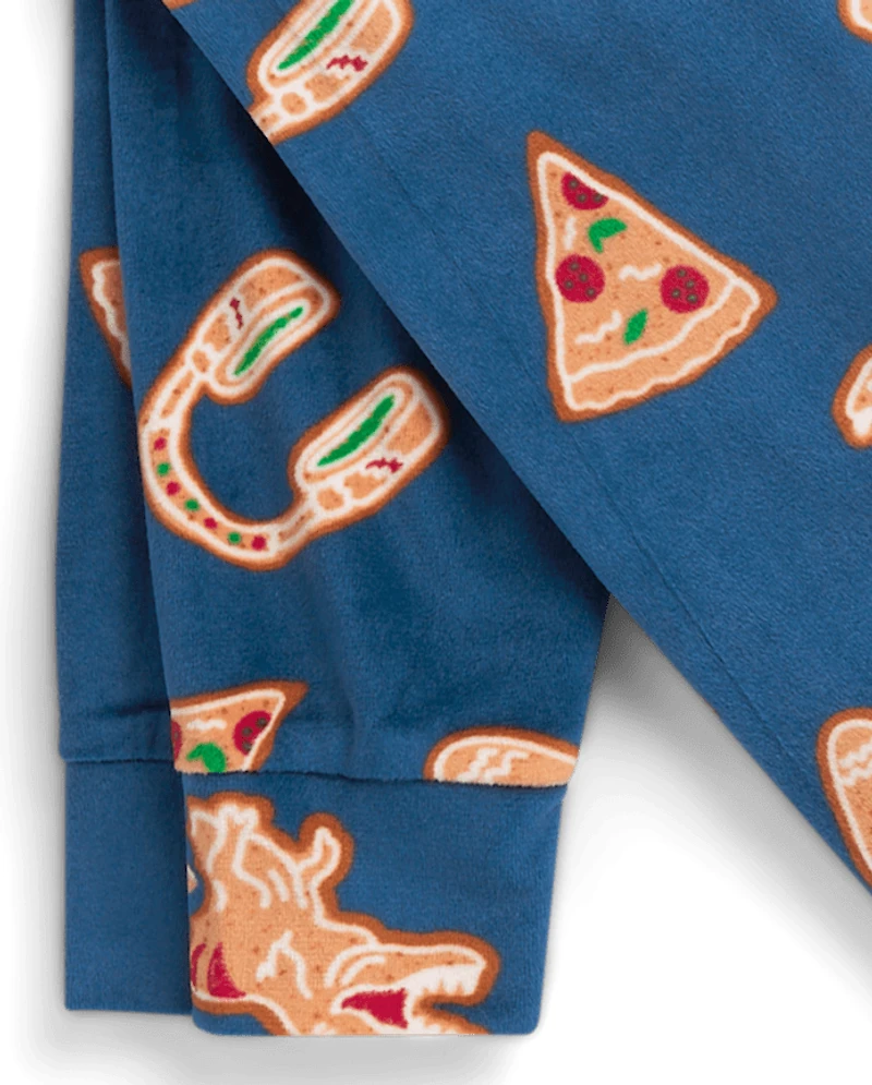 Boys Gingerbread Gamer Snug Fit Velour Pajamas