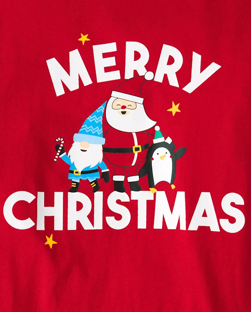 Adult Matching Family Merry Christmas Cotton And Microfleece Pajamas