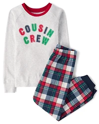 Kids Cousin Crew Snug Fit Cotton And Microfleece Pajamas