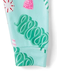 Baby And Toddler Girls Holiday Gummy Velour Pajamas