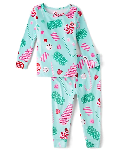 Baby And Toddler Girls Holiday Gummy Velour Pajamas