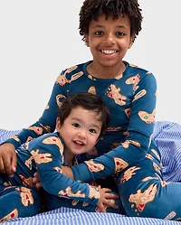 Baby And Toddler Boys Gingerbread Gamer Snug Fit Velour Pajamas