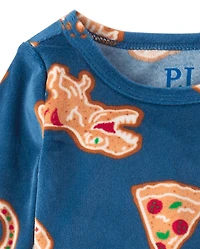 Baby And Toddler Boys Gingerbread Gamer Snug Fit Velour Pajamas