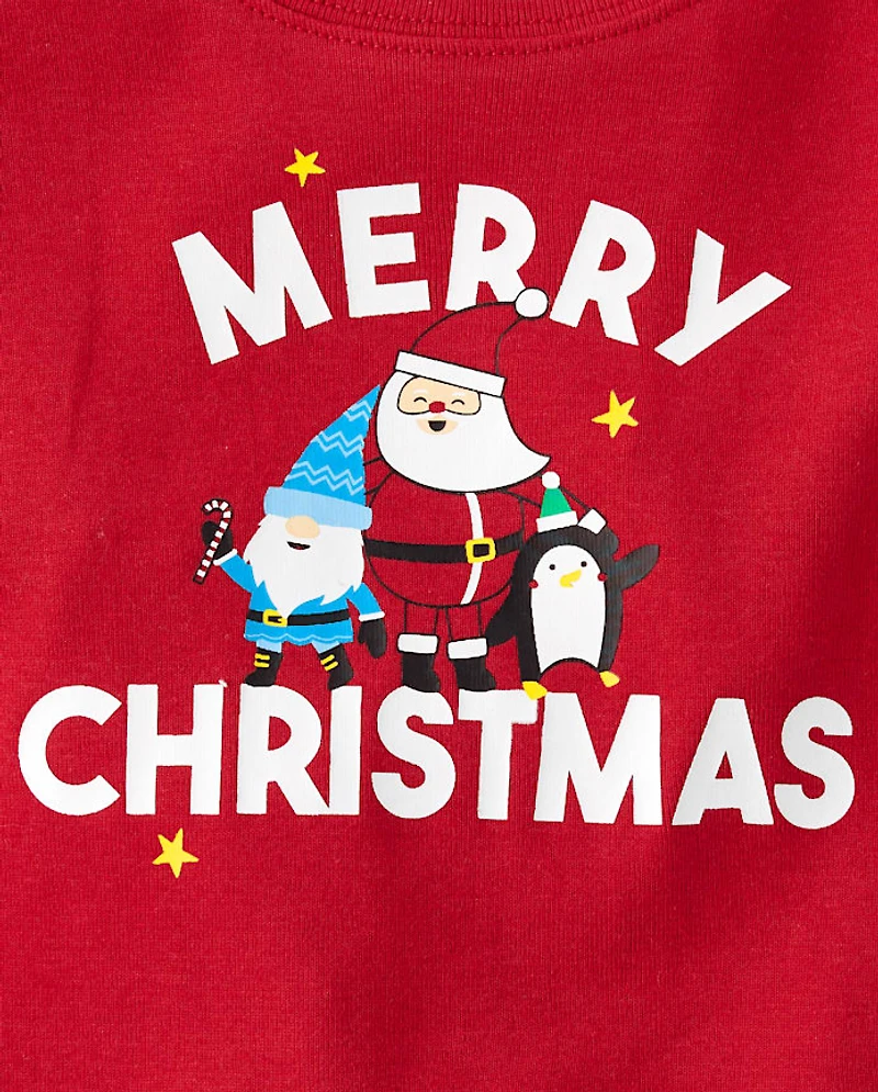 Toddler Matching Family Merry Christmas Cotton And Microfleece Pajamas