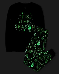 Pyjamas en coton assortis pour adultes et toute la famille, « Glow Tis The Season »