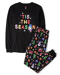 Pyjamas en coton assortis pour adultes et toute la famille, « Glow Tis The Season »