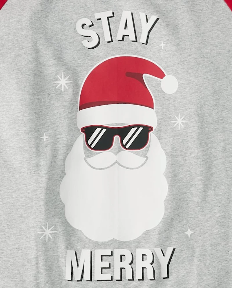 Pyjamas en coton assortis pour adultes et toute la famille, motif « Glow Stay Merry ».