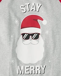 Pyjamas en coton assortis pour adultes et toute la famille, motif « Glow Stay Merry ».