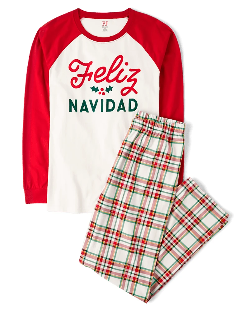 Adult Matching Family Feliz Navidad Cotton Pajamas