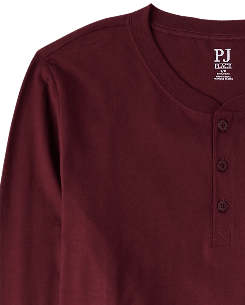 Pyjamas Henley en coton assortis pour hommes et femmes, motif chien, les fêtes de famille