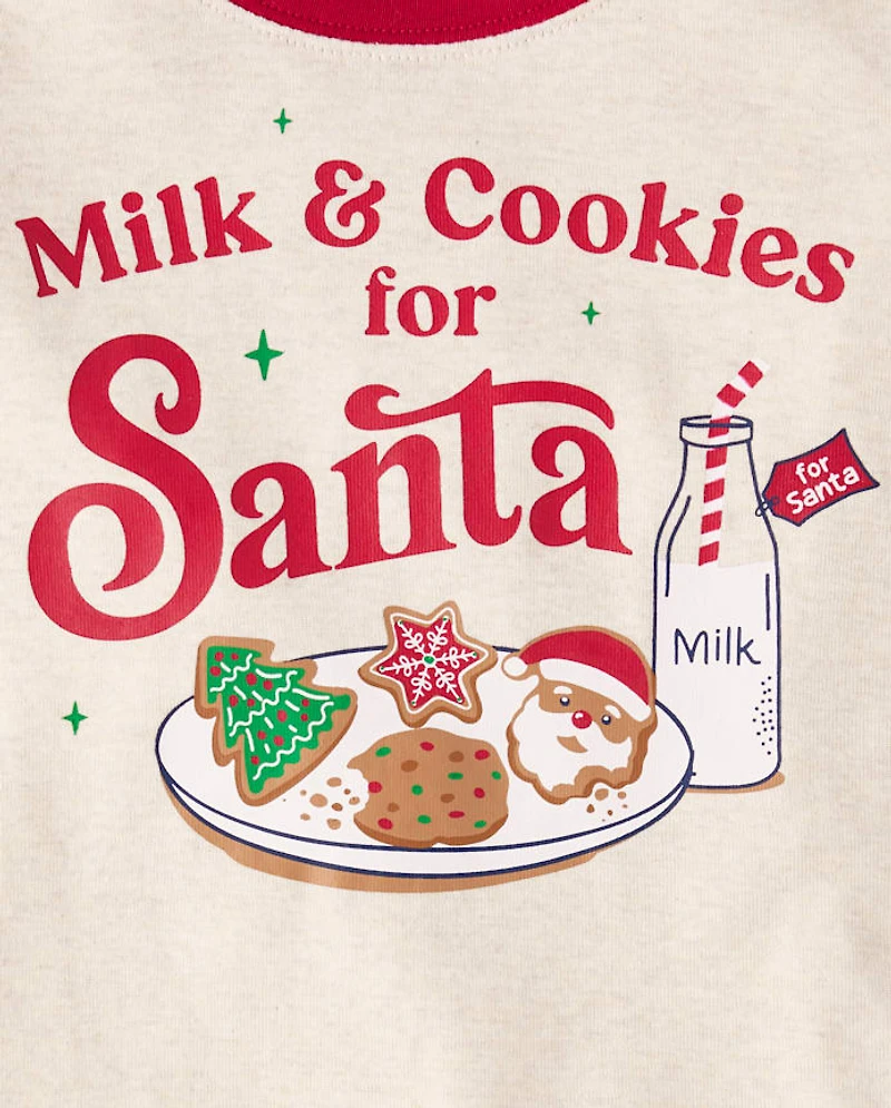 Kids Milk And Cookies Snug Fit Cotton Pajamas