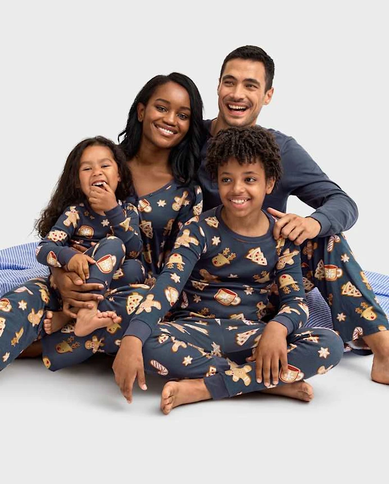 Kids Matching Family Gingerbread Snug Fit Cotton Pajamas