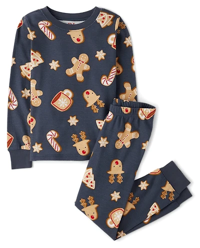 Kids Matching Family Gingerbread Snug Fit Cotton Pajamas