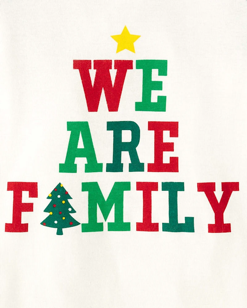 Pyjamas en coton ajustés pour enfants, assortis à la famille « We Are Family »