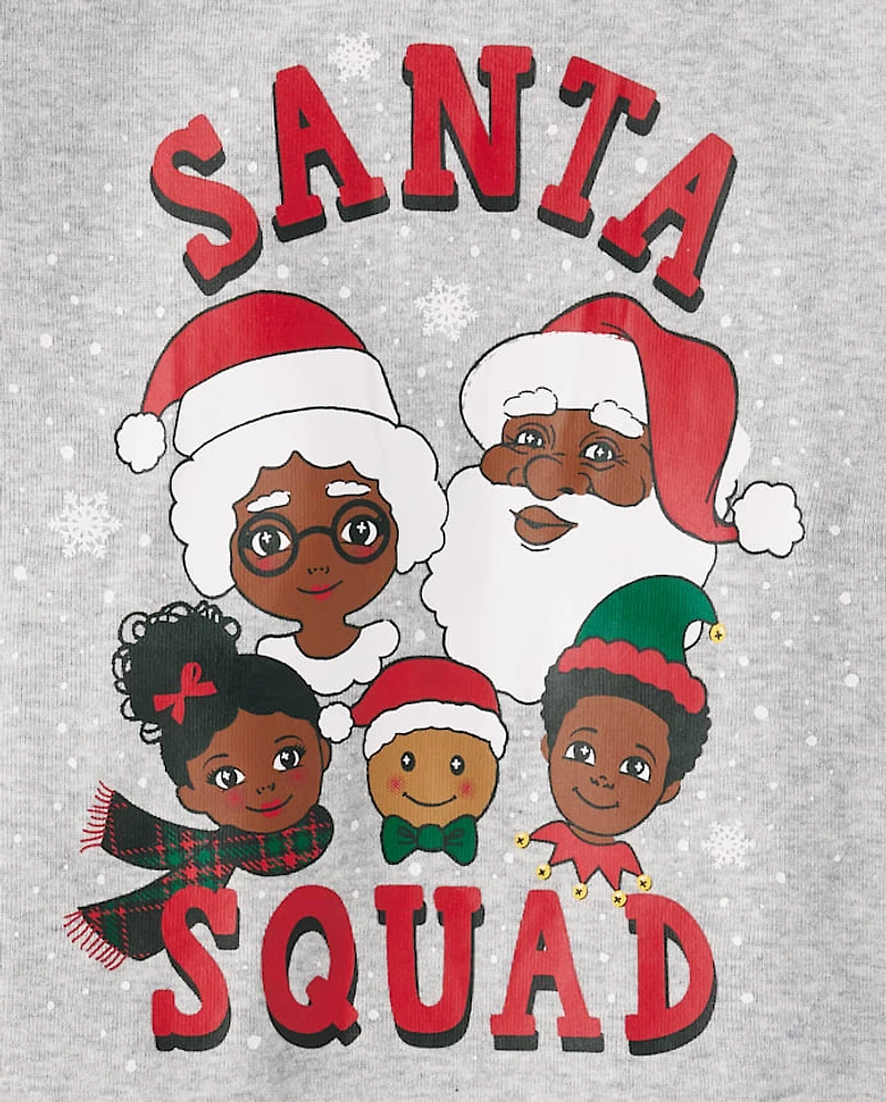 Kids Matching Family Santa Squad Snug Fit Cotton Pajamas